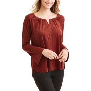 Faded Glory Rust-Colored Faux Suede Top